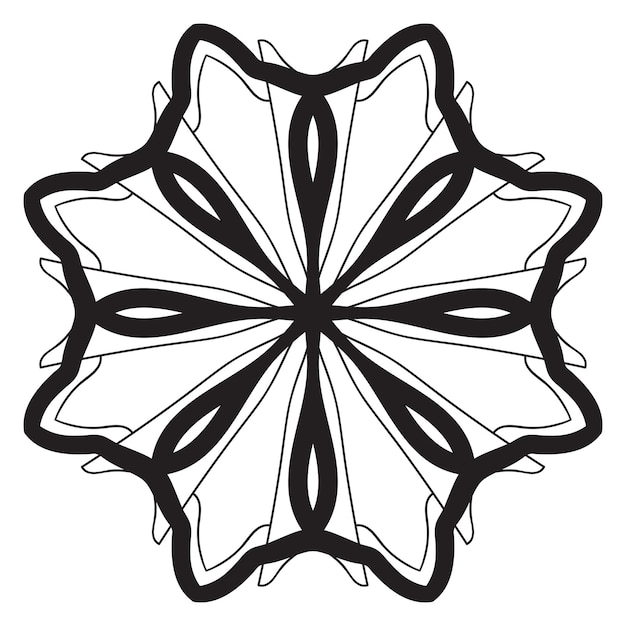 Vecteur mandala mignon. fleur de doodle ronde ornementale isolée sur fond blanc. décor géométrique