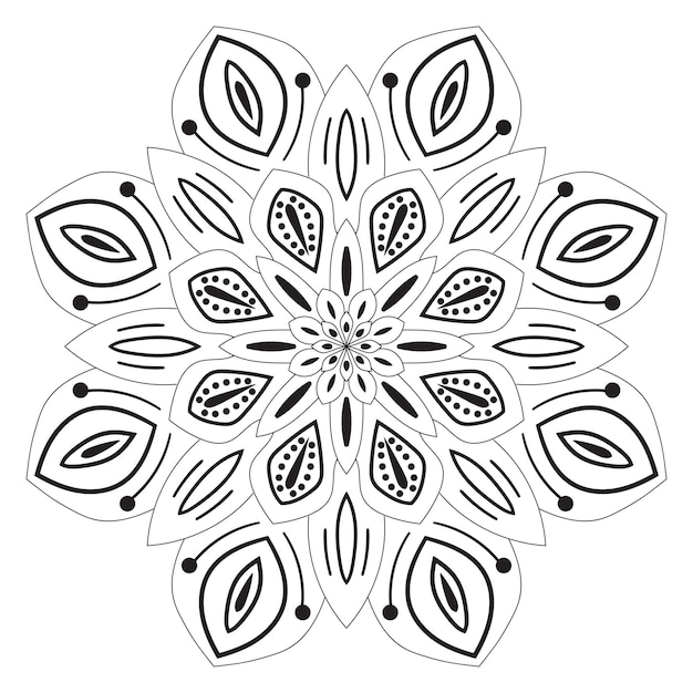 Vecteur mandala mignon. fleur de doodle ronde ornementale isolée sur fond blanc. décoration géométrique