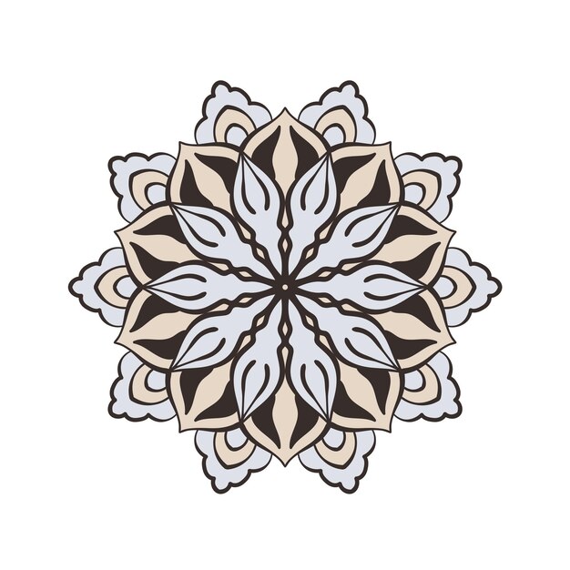 Mandala Motif décoratif ethnique Fond de dentelle rond dessiné à la main