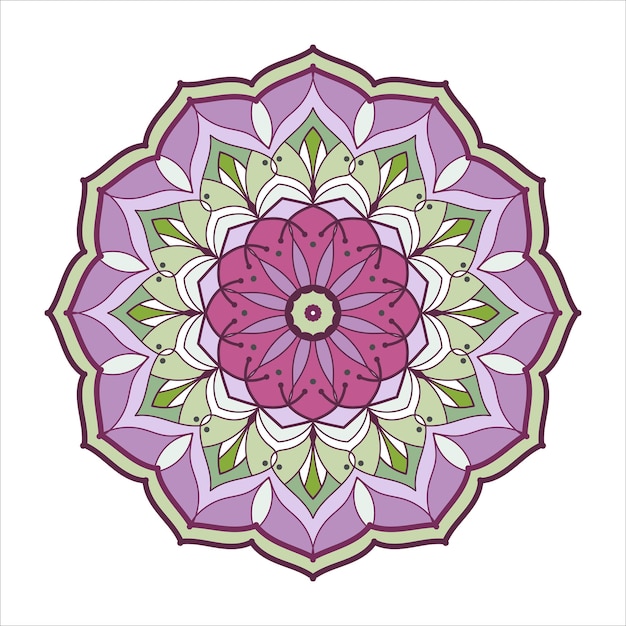 Mandala motif floral coloré illustration vectorielle design oriental ethnique fleur de symétrie Arabesque