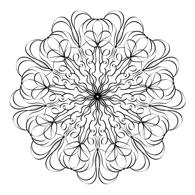 Mandala motif rond pour autocollants tatouage au henné décoration web Ornement décoratif dans un style oriental ethnique Page de livre de coloriage