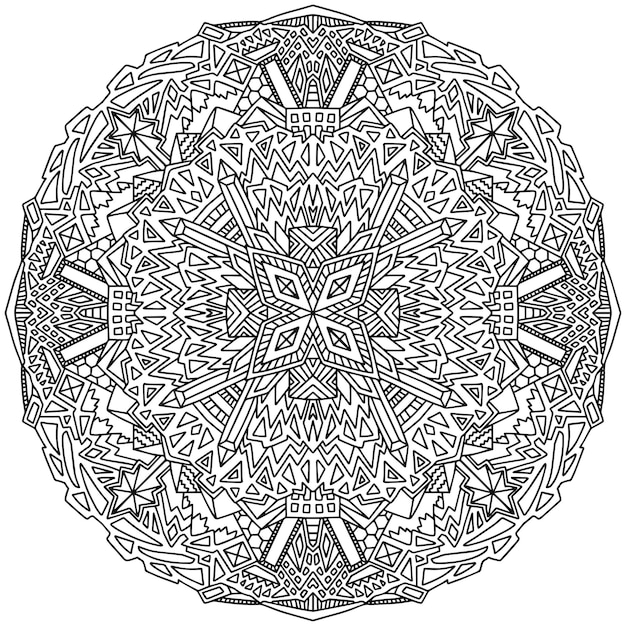 Mandala Noir Et Blanc Illustration Vectorielle Page à Colorier