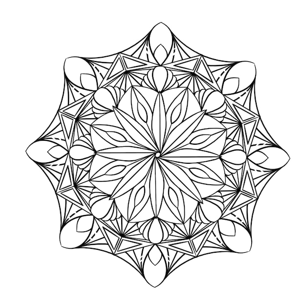 Mandala Noir Et Blanc Pour Coloriage. Illustration Vectorielle