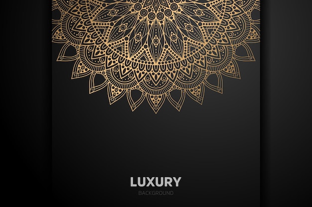 Mandala Noir De Fond D'or De Luxe