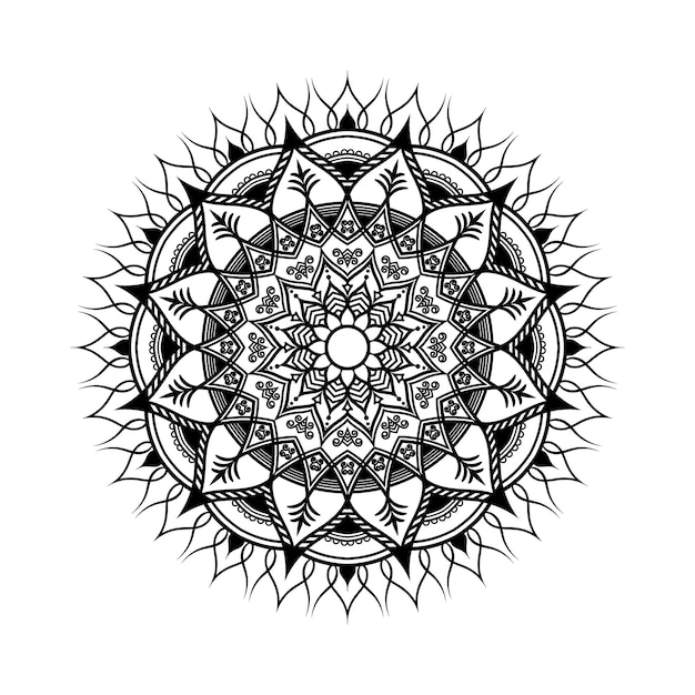 Mandala Noir Pour La Conception, Conception De Modèle Circulaire De Mandala Pour Le Henné