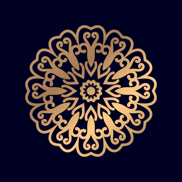 Mandala d'or sur fond noir