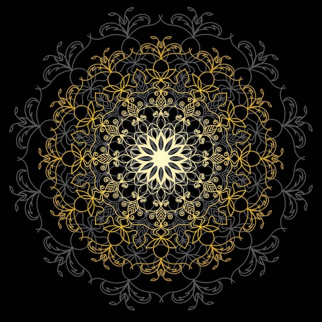 Mandala D'or Mignon. Fleur De Griffonnage Rond Ornemental Isolé Sur Fond Blanc. Ornement Décoratif Géométrique Dans Un Style Oriental Ethnique.