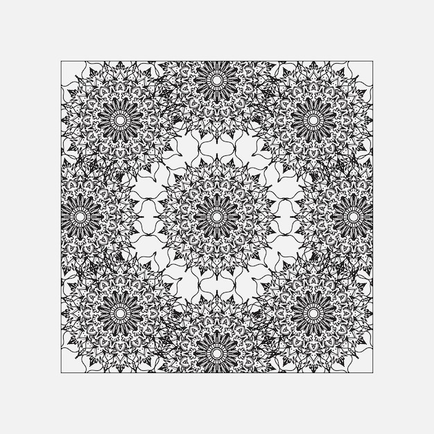 Mandala d'ornement indien dessiné à la main sur fond de style