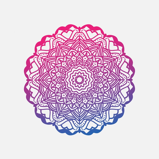 Mandala Ornemental Avec Ligne Colorée