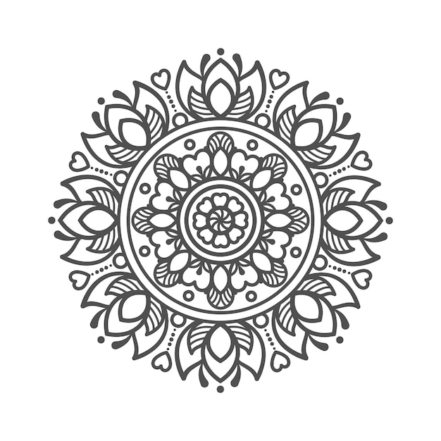 Mandala ornemental de luxe isolé sur blanc