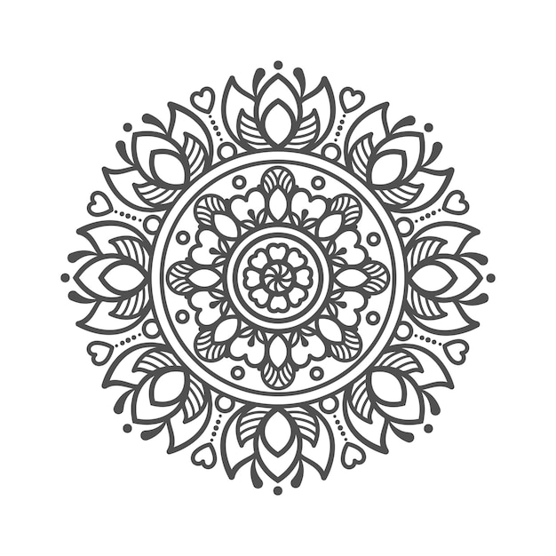 Mandala Ornemental De Luxe Isolé Sur Blanc