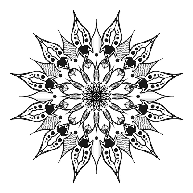 Mandala Rond Blanc Et Noir