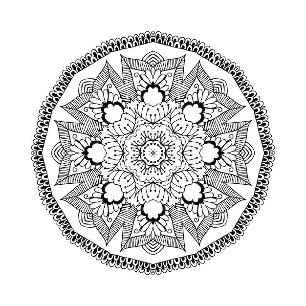 Mandala Rond Motif Oriental Dans Le Style Indien