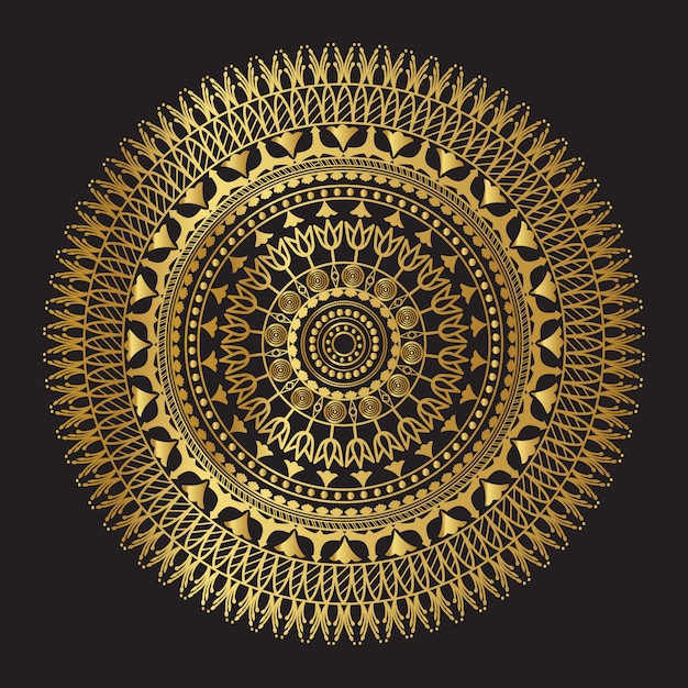 Mandala De Vecteur Doré