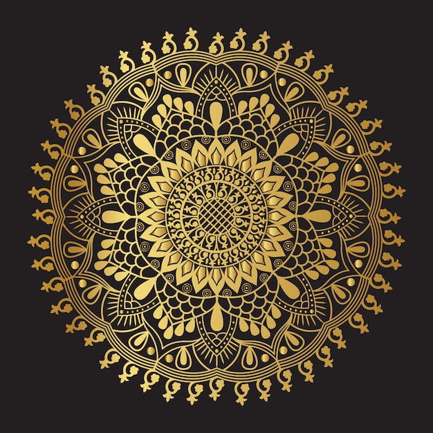 Mandala De Vecteur Doré