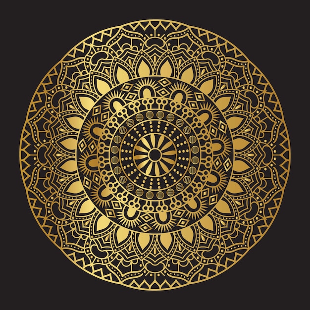 Mandala De Vecteur Doré