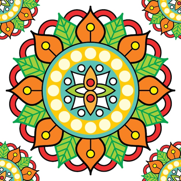 Mandala De Vecteur De Fleur