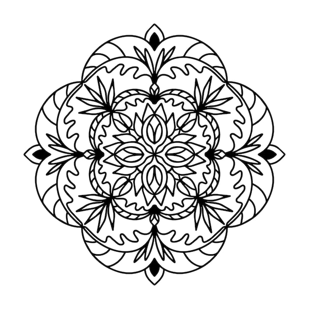 Mandala de vecteur isolé sur fond blanc