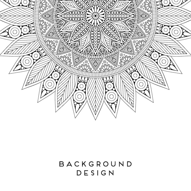 Mandala De Vecteur En Noir Et Blanc