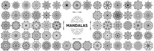 Mandalas Ethniques De Vecteur De Collection