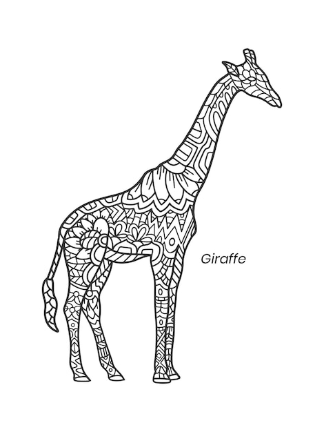 Mandalas Zentangle Girafe