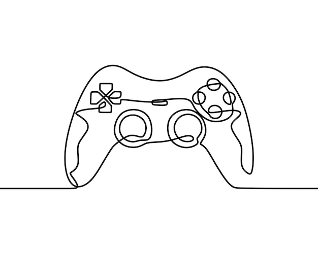 Manette De Jeu Joystick Oneline Continue Dessin Au Trait Unique