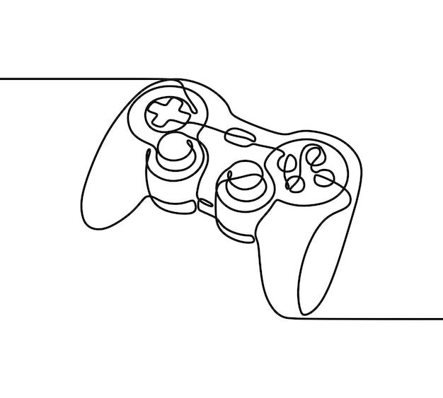 Manette De Jeu Joystick Oneline Continue Dessin Au Trait Unique