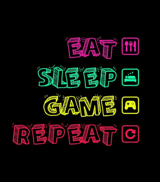manger dormir jeu répéter la conception de jeu