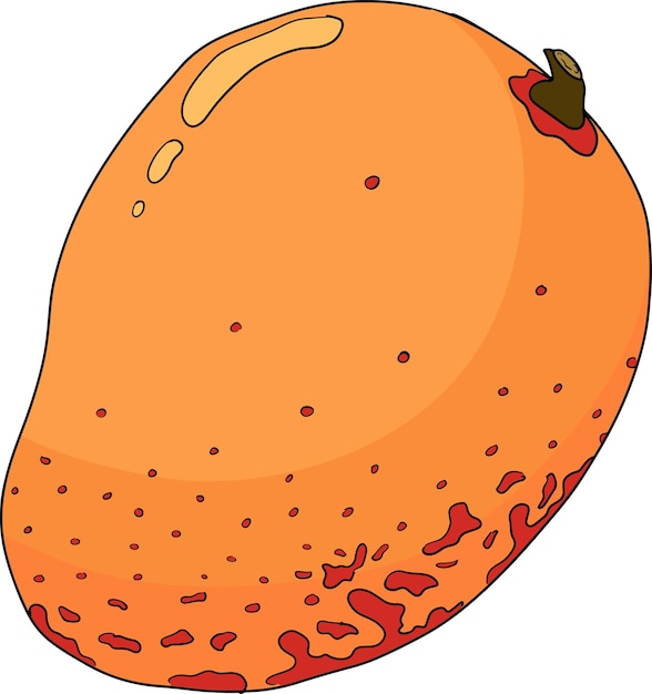 Mango coloré dessiné à la main Illustration vectorielle de fruits tropicaux Objets vintage botaniques