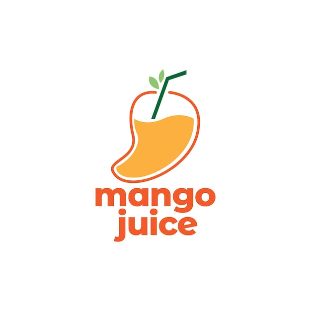 Mangue Fraîche Avec Jus D'eau Logo Design Vecteur Symbole Graphique Icône Illustration Idée Créative