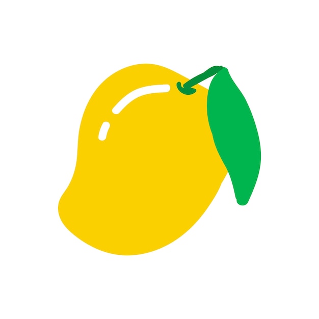 Mangue fraîche avec tranche de mangue et feuilles illustration vectorielle