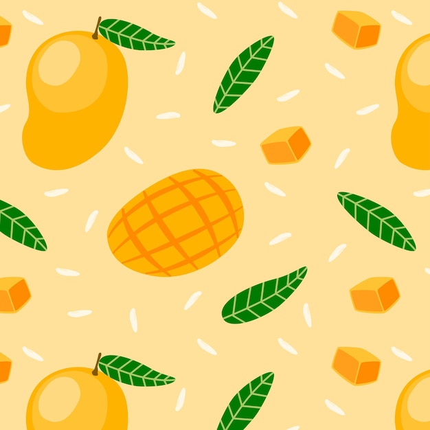 Dés De Mangue à La Mangue Et Illustration Vectorielle De Riz Gluant