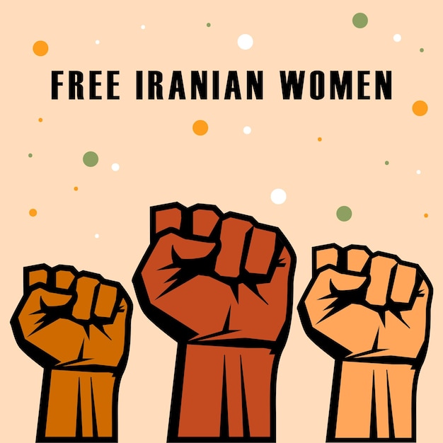 Vecteur manifestations en iran, femmes iraniennes