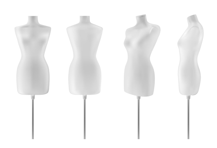 Vecteur mannequin réaliste blanc. mannequin pour la couture