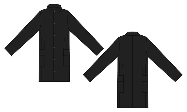 Vecteur un manteau noir avec une poche sur le devant.