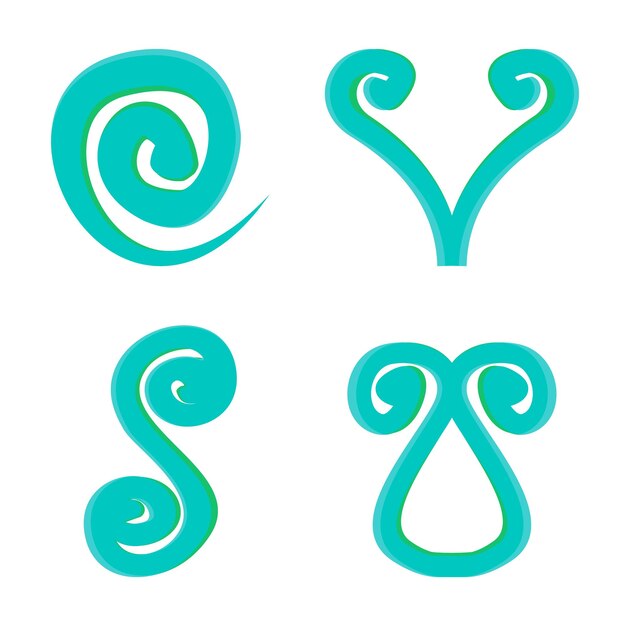 Maori Koru Curl Ornements Design Vecteur Plat Moderne Illustration Isolée