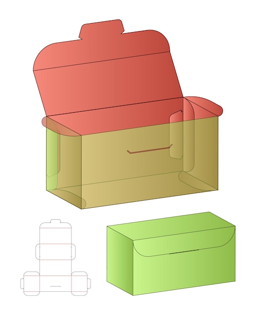 Maquette 3d de conception de modèle de découpe d'emballage de boîte