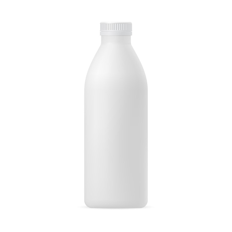 Vecteur maquette 3d vectorielle d'une bouteille en plastique pour le lait