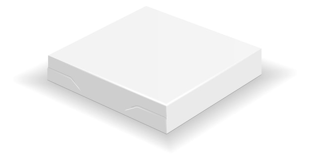 Maquette de boîte à pizza fermée Emballage en carton blanc