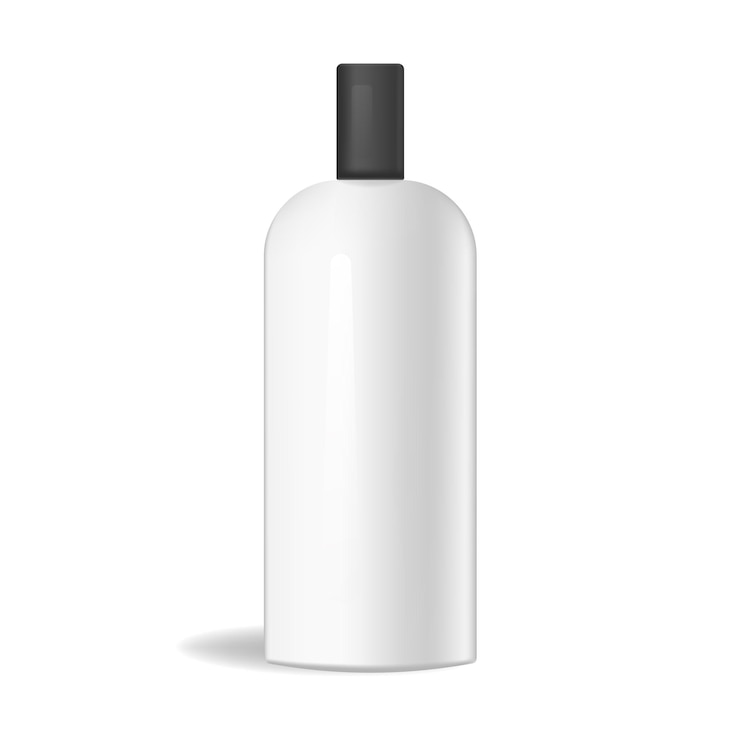 Vecteur maquette de bouteille cosmétique ou médicale rectangulaire de vecteur en plastique réaliste