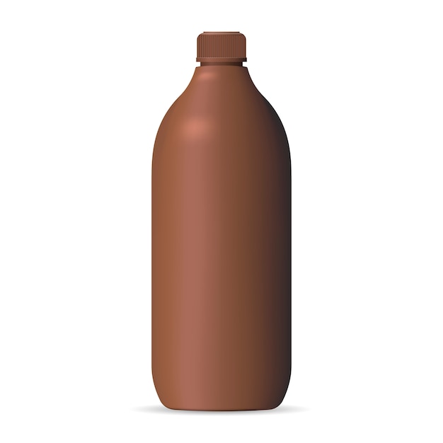 Maquette de bouteille cosmétique en plastique marron