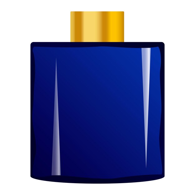 Vecteur maquette de bouteille de parfum bleu profond illustration réaliste d'une maquette vectorielle de bouteille de parfum bleu profond pour la conception de sites web isolée sur fond blanc