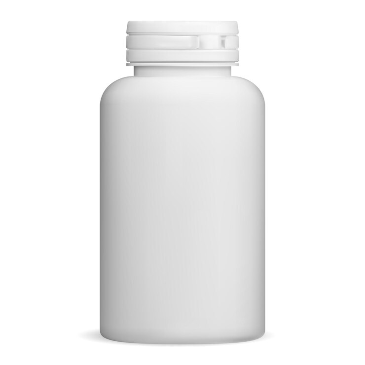 Vecteur maquette de bouteille de pilule blanche paquet de supplément contenant de médicament isolé vierge sur fond blanc