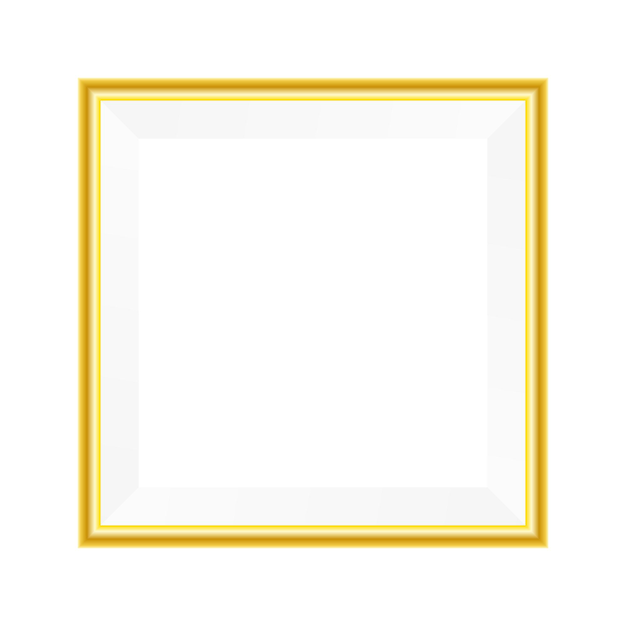 Maquette carrée de cadre photo Cadre doré vide réaliste