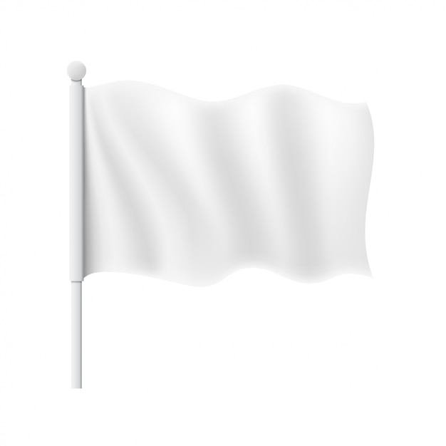 Vecteur maquette de drapeau ondulé blanc