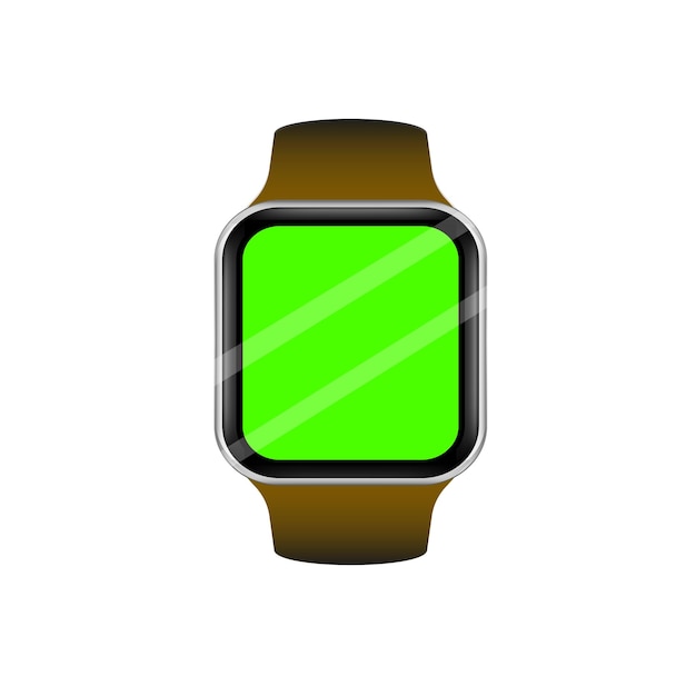 Vecteur maquette d'écran de montre intelligente numérique. écran vert