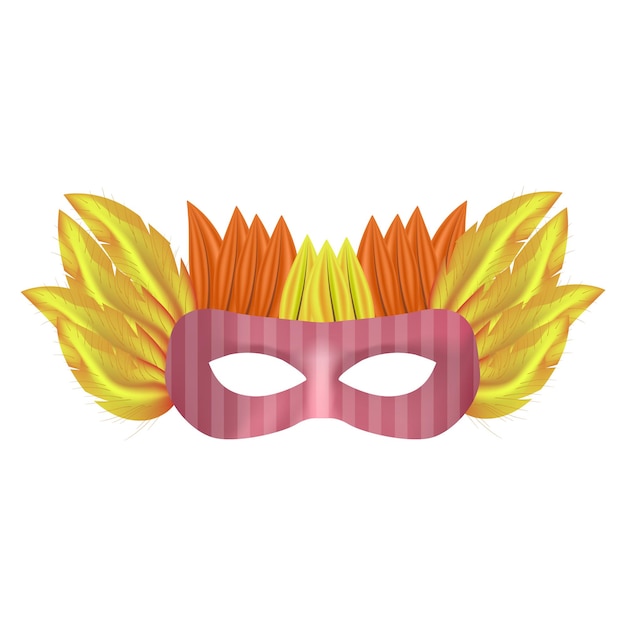 Maquette de masque floral Illustration réaliste de maquette de vecteur de masque floral pour le web