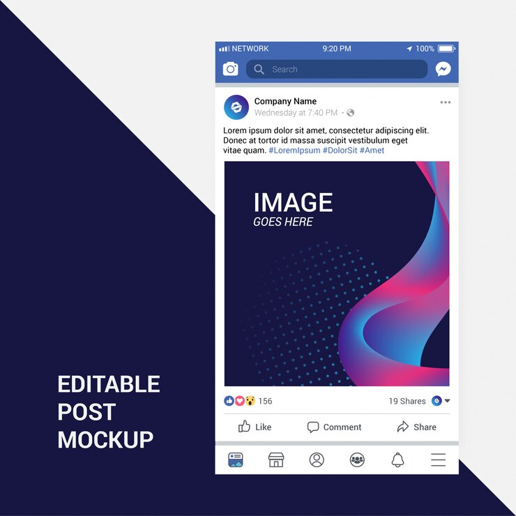 Vecteur une maquette de message sur facebook