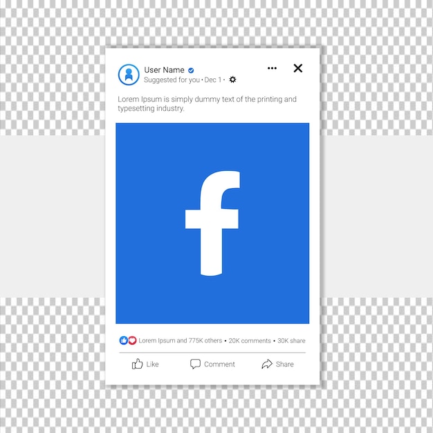 Maquette de modèle de publication facebook sur les médias sociaux