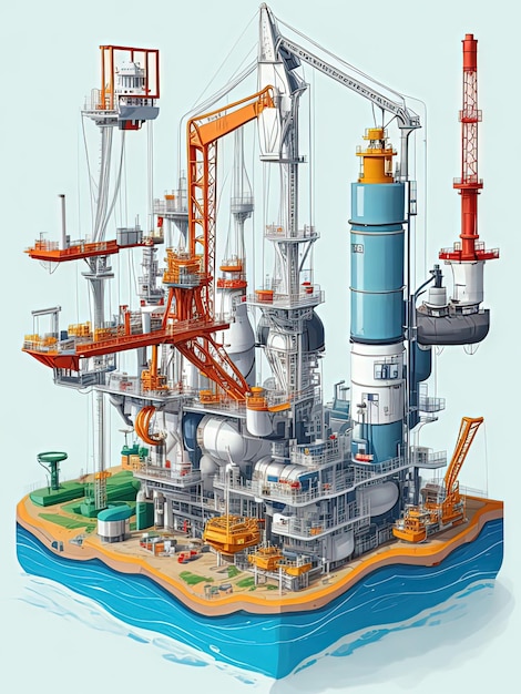 une maquette d'un navire appelé plate-forme pétrolière.